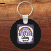 Epilepsy Bewustmaking Bleekte regenboogluipaard Pa Sleutelhanger (Voorkant)