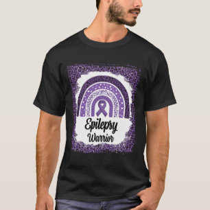 Epilepsy Bewustmaking Bleekte regenboogluipaard Pa T-shirt