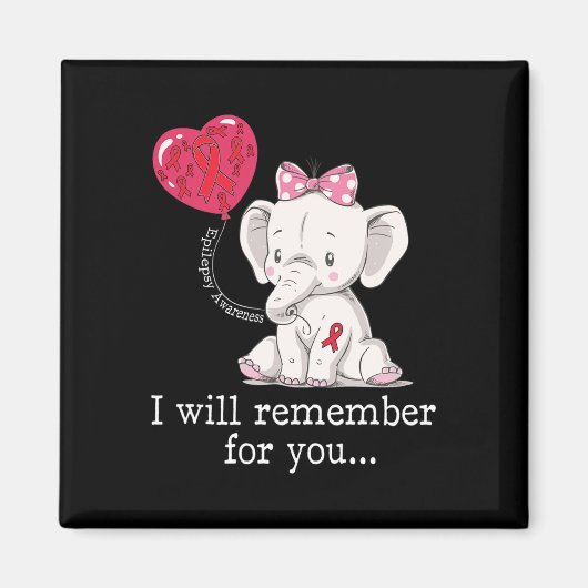 Epilepsy Bewustmaking Elephant Magneet (Voorkant)