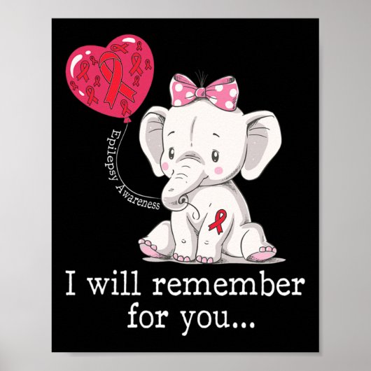 Epilepsy Bewustmaking Elephant Poster (Voorkant)