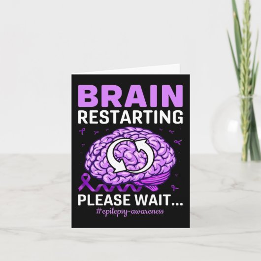 Epilepsy Bewustmaking Funny Brain Restarting Alsje Kaart (Voorkant)