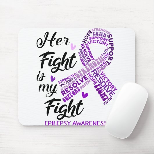 Epilepsy Bewustmaking Haar strijd is mijn strijd Muismat (Met muis)