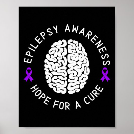 Epilepsy Bewustmaking Hope for Cure Epileptic I We Poster (Voorkant)
