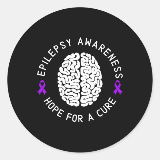 Epilepsy Bewustmaking Hope for Cure Epileptic I We Ronde Sticker (Voorkant)
