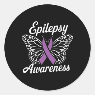 Epilepsy Bewustmaking Maand Paars Ribbon Advocate  Ronde Sticker