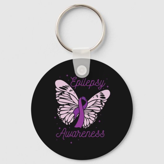 Epilepsy Bewustmaking Maand Paars Ribbon Advocate  Sleutelhanger (Voorkant)