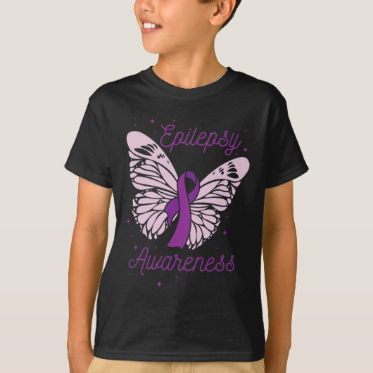 Epilepsy Bewustmaking Maand Paars Ribbon Advocate  T-shirt (Voorkant)