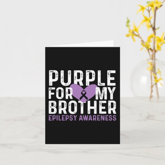 Epilepsy Bewustmaking Paars voor mijn broederlint Kaart (Gele Bloem)