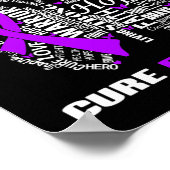 Epilepsy Bewustmaking Paarse Butterflies Poster (Hoek)