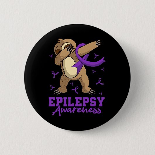 Epilepsy Bewustmakingsblad Epileptische Epileptisc Ronde Button 5,7 Cm (Voorkant)