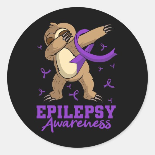 Epilepsy Bewustmakingsblad Epileptische Epileptisc Ronde Sticker (Voorkant)