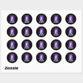 Epilepsy Bewustmakingsmaand Paarse Ribbon Unicorn Ronde Sticker (Vel)
