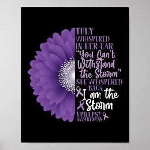 Epilepsy Bewustwording die ze in haar oor doorzoom Poster