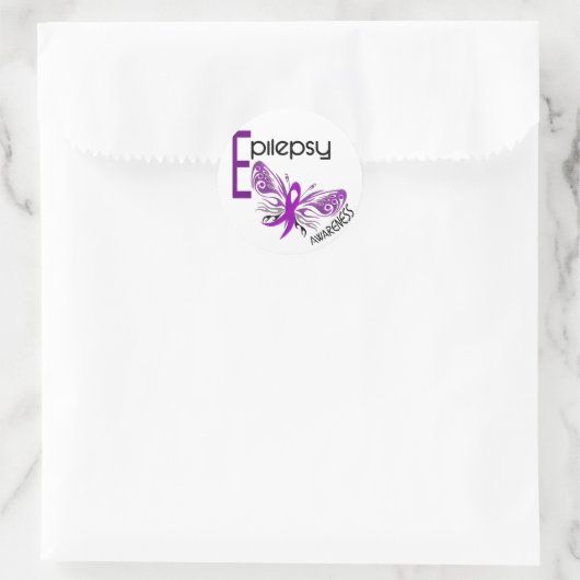Epilepsy BUTTERFLY 3 Ronde Sticker (Tas)