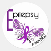 Epilepsy BUTTERFLY 3 Ronde Sticker (Voorkant)