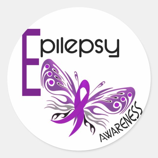 Epilepsy BUTTERFLY 3 Ronde Sticker (Voorkant)
