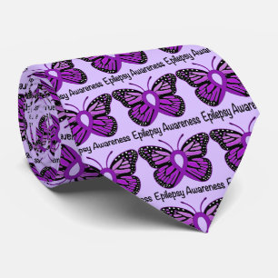Epilepsy Butterfly Awareness Ribbon Stropdas