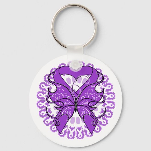 Epilepsy Butterfly Circle of Ribbons Sleutelhanger (Voorkant)