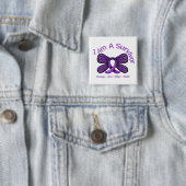 Epilepsy Butterfly Ik ben een overlevende Vierkante Button 5,1 Cm (In situ)