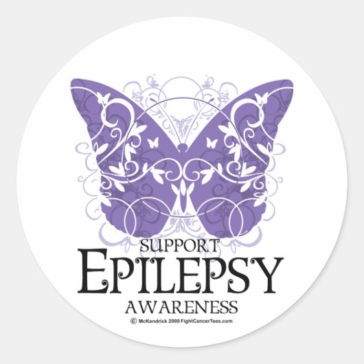 Epilepsy Butterfly Ronde Sticker (Voorkant)