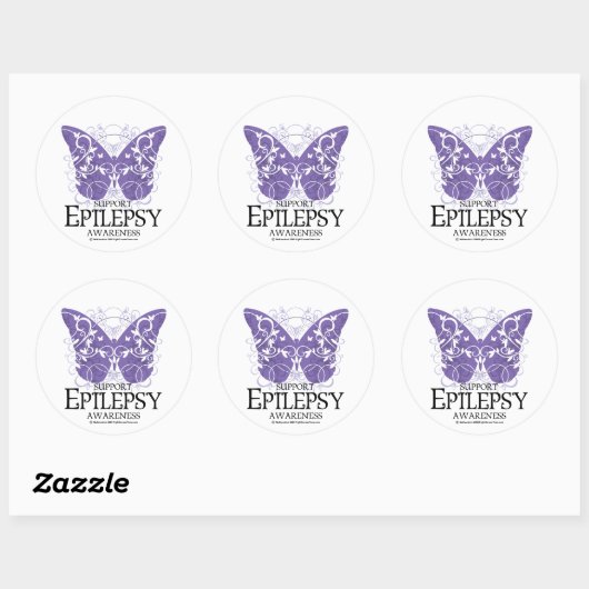 Epilepsy Butterfly Ronde Sticker (Vel)