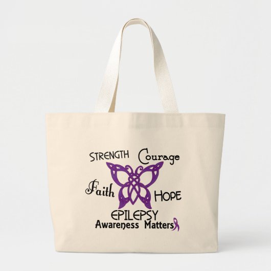 Epilepsy Celtic Butterfly 3 Grote Tote Bag (Voorkant)