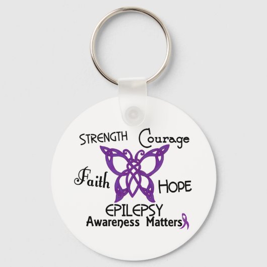Epilepsy Celtic Butterfly 3 Sleutelhanger (Voorkant)