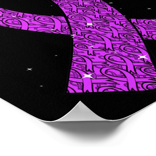 Epilepsy Christmas Hat Purple Awareness Ribbon Sei Poster (Hoek)