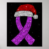 Epilepsy Christmas Hat Purple Awareness Ribbon Sei Poster (Voorkant)