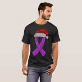 Epilepsy Christmas Hat Purple Awareness Ribbon Sei T-shirt (Voorkant volledig)