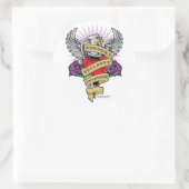 Epilepsy Dagger en Heart Tattoo Ronde Sticker (Tas)