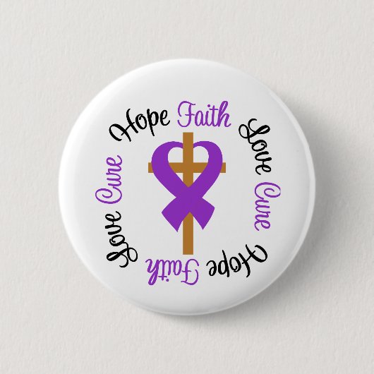 Epilepsy Faith Hope Cross Ronde Button 5,7 Cm (Voorkant)