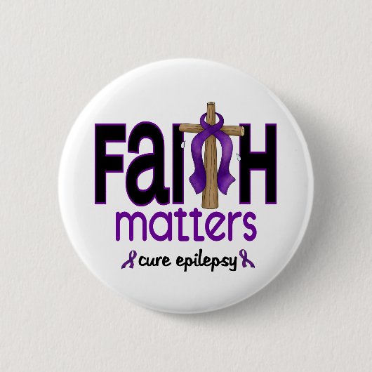 Epilepsy Faith Matters Cross 1 Ronde Button 5,7 Cm (Voorkant)