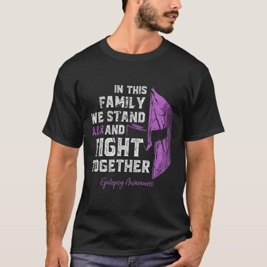 Epilepsy Family Support Awareness Spartan Warrior  T-shirt (Voorkant)