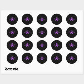 Epilepsy Heartbeat Tea Moms Purple Ribbon Awarenes Ronde Sticker (Vel)