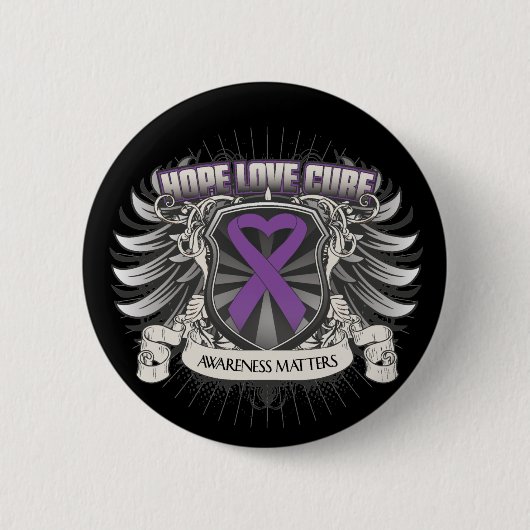 Epilepsy Hope Love Cure Ronde Button 5,7 Cm (Voorkant)
