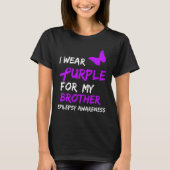 Epilepsy I Wear Purple For My Brother Ribbon T-shirt (Voorkant)