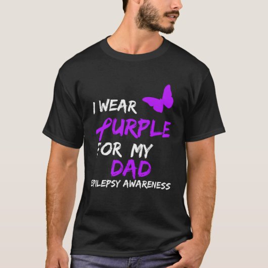 Epilepsy I Wear Purple For My Dad Ribbon T-shirt (Voorkant)