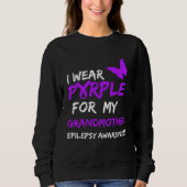 Epilepsy I Wear Purple For My Grandmother Ribbon Trui (Voorkant)