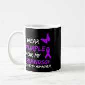 Epilepsy I Wear Purple For My Grandson Ribbon  Koffiemok (Links)