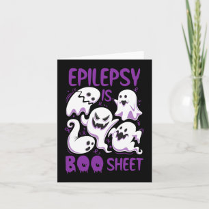 Epilepsy is Boo Sheet Paarse Boos Funny Halloween Kaart