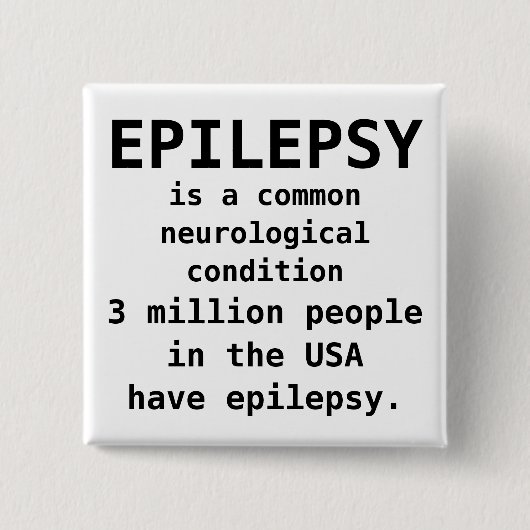 EPILEPSY komt vaak voor Vierkante Button 5,1 Cm (Voorkant)