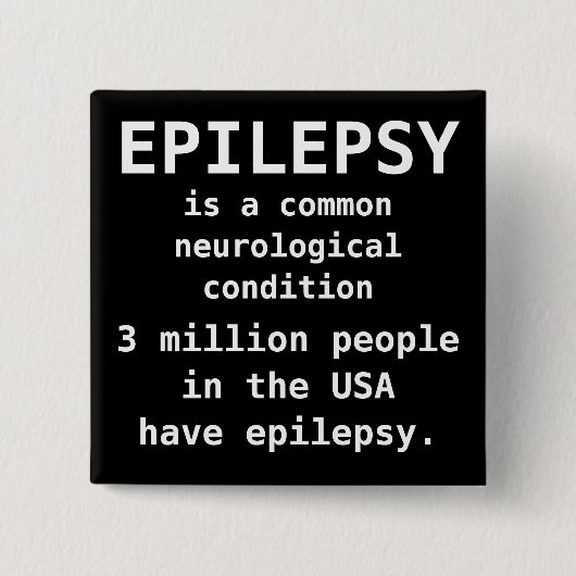 EPILEPSY komt vaak voor Vierkante Button 5,1 Cm (Voorkant)
