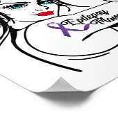 Epilepsy Mam Awareness Rosie Riveter Ribbon Poster (Hoek)