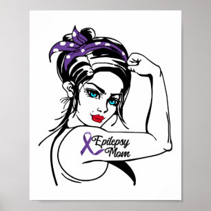 Epilepsy Mam Awareness Rosie Riveter Ribbon Poster