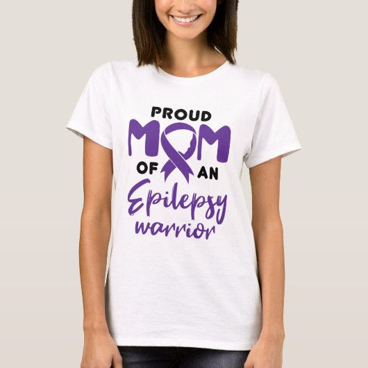 Epilepsy Mam Proud Mam van een Epilepsy Warrior T-shirt (Voorkant)