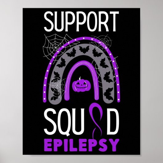 Epilepsy Paars Awareness Ribbon Squad Halloween H Poster (Voorkant)