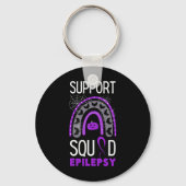 Epilepsy Paars Awareness Ribbon Squad Halloween H Sleutelhanger (Voorkant)