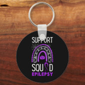 Epilepsy Paars Awareness Ribbon Squad Halloween H Sleutelhanger (Voorkant)