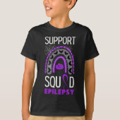 Epilepsy Paars Awareness Ribbon Squad Halloween H T-shirt (Voorkant)